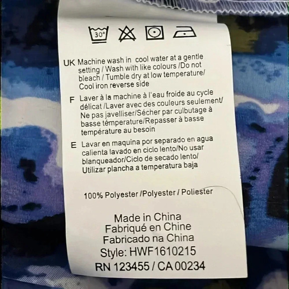 H by Halston Long Bell Sleeve Blue Floral  Print Blouse - Picture 12 of 13